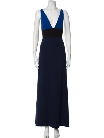 Pre-owned Jill Stuart V-neck Long Dress In Black