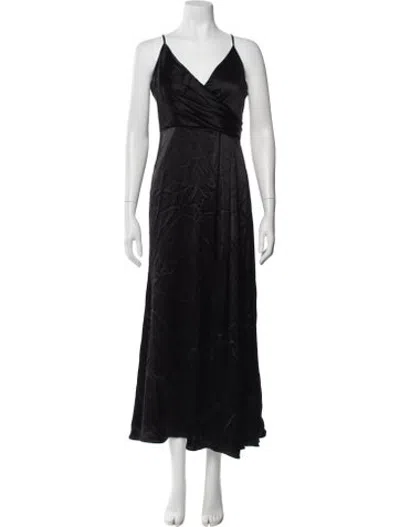 Pre-owned Jill Stuart V-neck Long Dress In Black