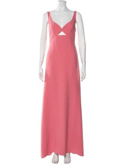 Pre-owned Jill Stuart V-neck Long Dress In Pink