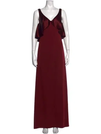 Pre-owned Jill Stuart V-neck Long Dress In Red