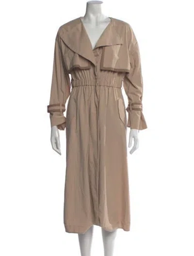 Pre-owned Jill Stuart V-neck Midi Length Dress In Neutral