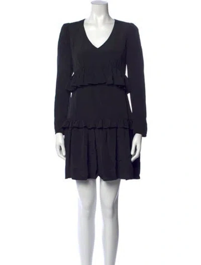 Pre-owned Jill Stuart V-neck Mini Dress In Black