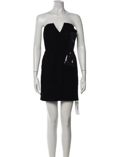Pre-owned Jill Stuart V-neck Mini Dress In Black