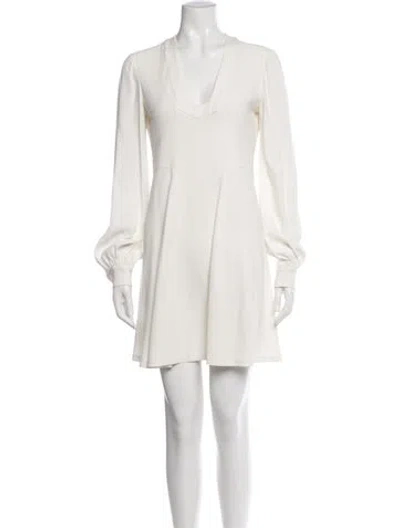 Pre-owned Jill Stuart V-neck Mini Dress In White