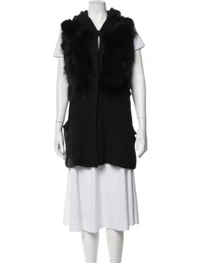 Pre-owned Jill Stuart Wool Open Front Sweater In Black
