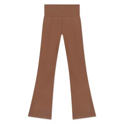 Jilla Active Women's Brown Radiance Flare Leggings - Cinnamon