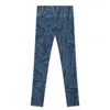 Jilla Active Women's Ocean Swirl Leggings - Denim Blue In Blue