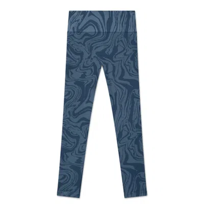 Jilla Active Women's Ocean Swirl Leggings - Denim Blue