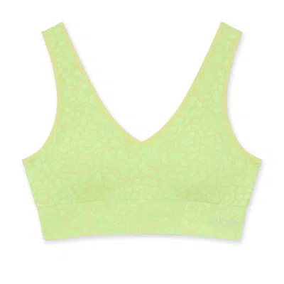 Jilla Active Women's Yellow / Orange Sahara Recycled Sports Bra - Lime Animal In Yellow/orange