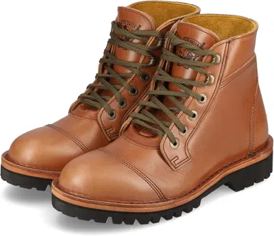 Pre-owned Jim Green Numzaan Boots Lace-up Water Resistant Full Grain Leather Work Or... In Natural Veg Tan