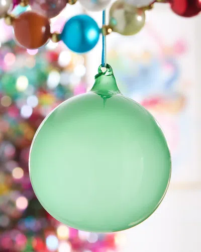 Jim Marvin Bubblegum Glass Ball Ornament, Mint Green