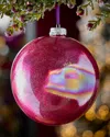 Jim Marvin Fuchsia Glitter Ball Ornament In Pink