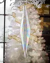 Jim Marvin Iridescent Clear Elliptical Glass Ornament, 12" In Multi