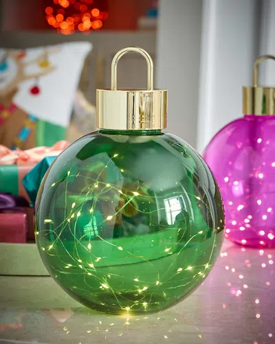 Jim Marvin Oblique Emerald Glass Tabletop Ornament In Green