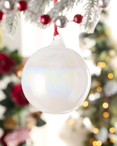 Jim Marvin Opal White Bottle Glass Orb Christmas Ornament