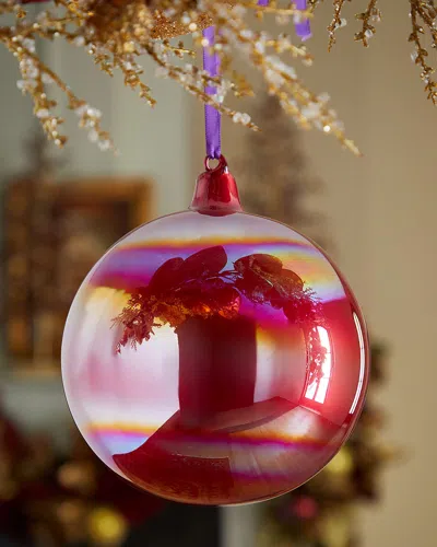 Jim Marvin Red Pearl Glass Ball Christmas Ornament