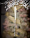 Jim Marvin Regal Gold Beaded Icicle Ornament In White