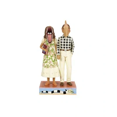 Jim Shore Beetlejuice Adam & Barbara Scary Masks Figurine 7.68in In Multi