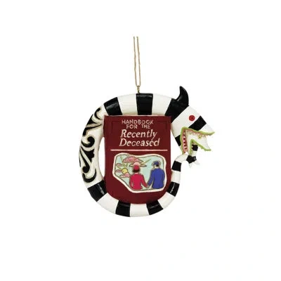 Jim Shore Beetlejuice Sand Worm & Book Ornament 3.78in In Black,white
