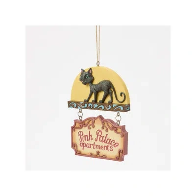 Jim Shore Coraline Black Cat Pink Palace Sign Ornament 3.94in In Multi