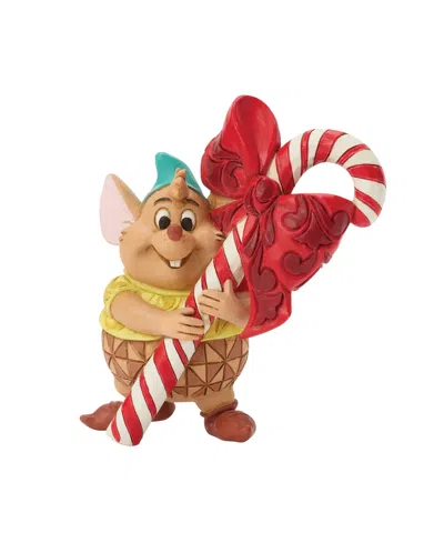 Jim Shore Disney Cinderella Gus Gus Candy Cane Mini Figurine In Multi