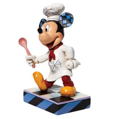 Jim Shore Disney Traditions Chef Mickey' Figurine 6.3in H In Blue;black;brown;white