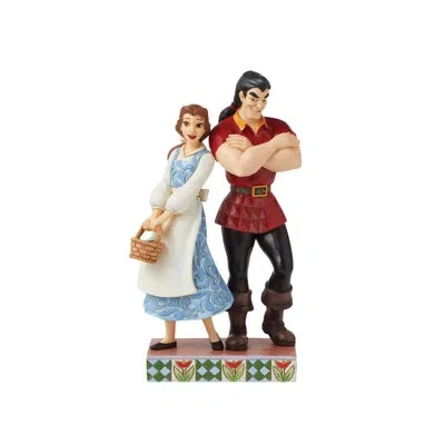 Jim Shore Disney Traditions Gaston Vs Belle Good Vs Evil Figurine 8.7in H In Blue;black;brown;white;red