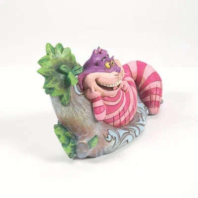 Jim Shore Disney Traditions  Cheshire Cat In Tree Figurine 2.7in H In White;green;pink