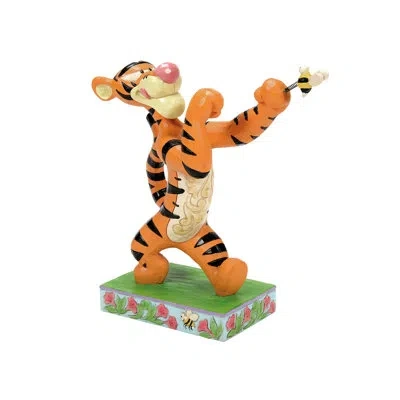 Jim Shore Disney Traditions  Winnie The Pooh Tigger Fighting Bee Figurine 5.5in H In Green;orange