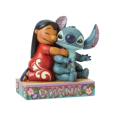 Jim Shore Disney Traditions Lilo Hugging Stitch Figurine 4.9in H In Blue;black;red