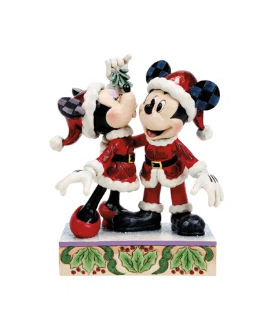 Jim Shore Disney Traditions Mickey And Minnie Mistletoe In Multi