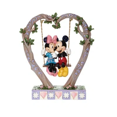 Jim Shore Disney Traditions Mickey & Minnie On Swing Figurine 9in H In Multi