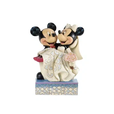 Jim Shore Disney Traditions Mickey' And Minnie Wedding Figurine 6.6in H In Blue;black;white