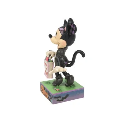 Jim Shore Disney Traditions Minnie Black Cat Costume Figurine 6.125in In Orange;purple;black;white;green