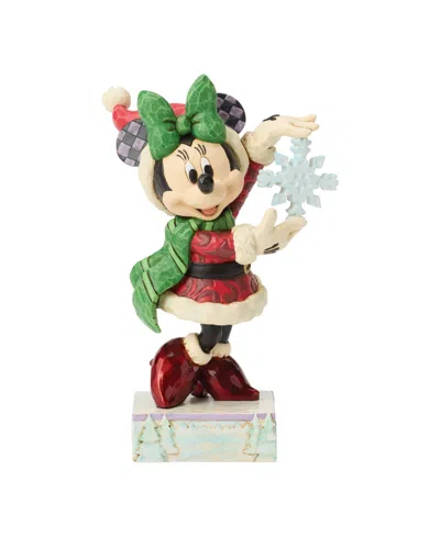Jim Shore Disney Traditions Minnie With Snowflake Figurine In Multi