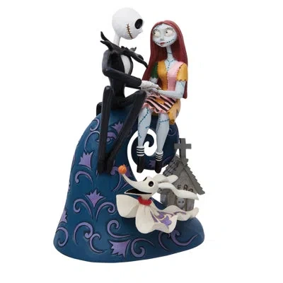 Jim Shore Disney Traditions Nightmare Before Christmas Jack, Sally & Zero On Hill Figurine 8in H In Yellow;blue;black