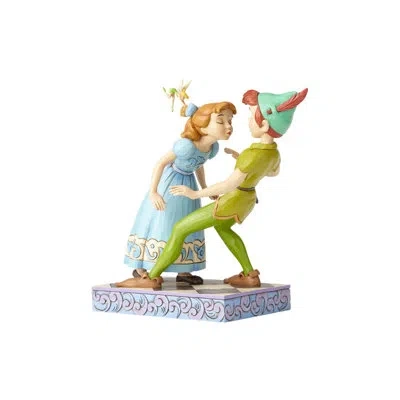 Jim Shore Disney Traditions Peter Pan And Wendy 65th Anniversary Figurine 7.25in H In Brown;white;yellow