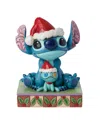 Jim Shore Disney Traditions Santa Stitch With Scrump Figurine In Multi
