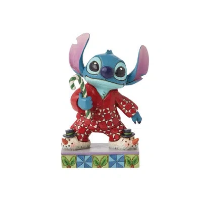 Jim Shore Disney Traditions Stitch In Christmas Pajamas Figurine 4.625in In Multi