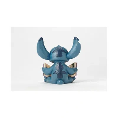 Jim Shore Disney Traditions Stitch With Storybook Figurine 5.75in H In Blue;white;beige