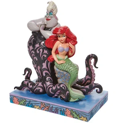 Jim Shore Disney Traditions The Little Mermaid Ariel And Ursula Figurine 9.5in H In Black;green;gray;red