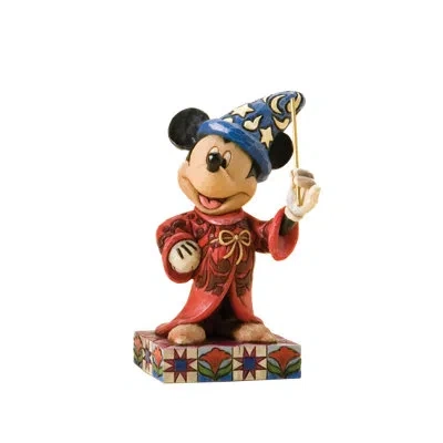 Jim Shore Disney Traditions Touch Of Magic Mickeymouse Figurine 4.25in H In Blue;red;tan