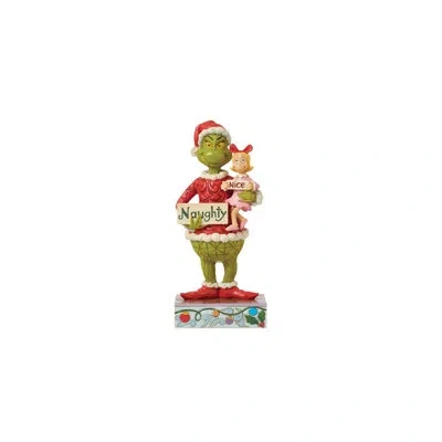 Jim Shore Dr. Seuss The Grinch  Grinch Grinch & Cindy Hold Sign  Figurine 9.61in In Red