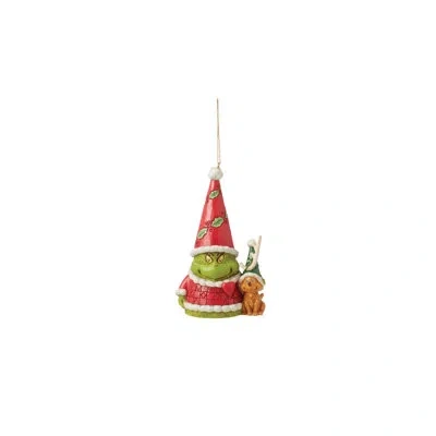 Jim Shore Dr. Seuss The Grinch Jsgri Grinch Gnome With Max Ho 5.04in H In Red