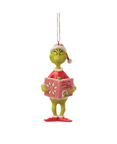 Jim Shore Dr. Seuss The Grinch With Book Hanging Ornament In Multi