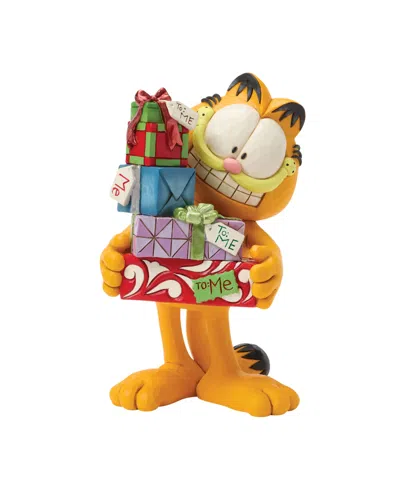 Jim Shore Garfield With Stack Of Presents Figurine In Multi
