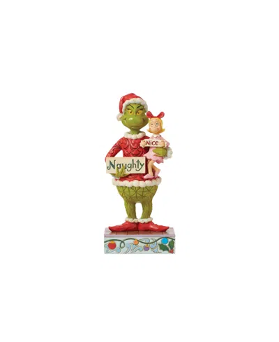 Jim Shore Grinch And Cindy Lou Naughty And Nice Signs Figurine In Multi