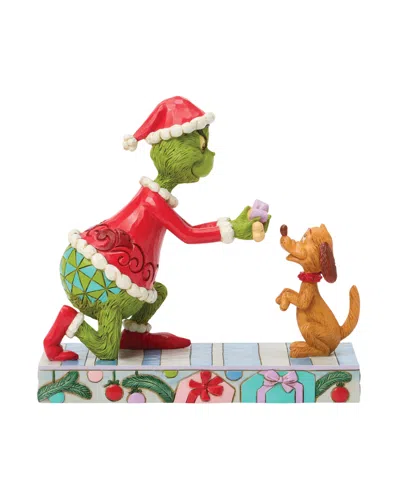 Jim Shore Grinch Fig Grinch Giving Max A Gift In Multi