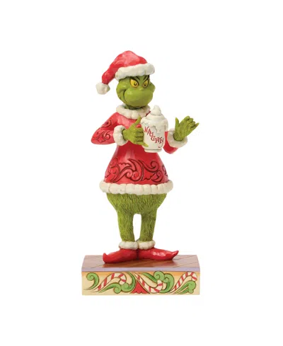 Jim Shore Grinch Fig Grinch With Hot Chocolate Mug In Multi