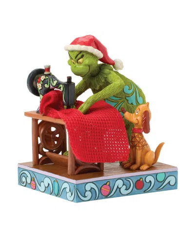 Jim Shore Grinch Sewing Santa Figurine In Multi